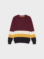 %Pto% Jersey de punto color block burdeos vista frontal