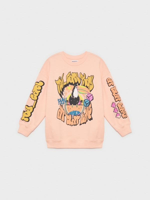  Graphic oversized sweatshirt peach