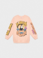 %Pto% Sudadera oversized gráfica melocotón