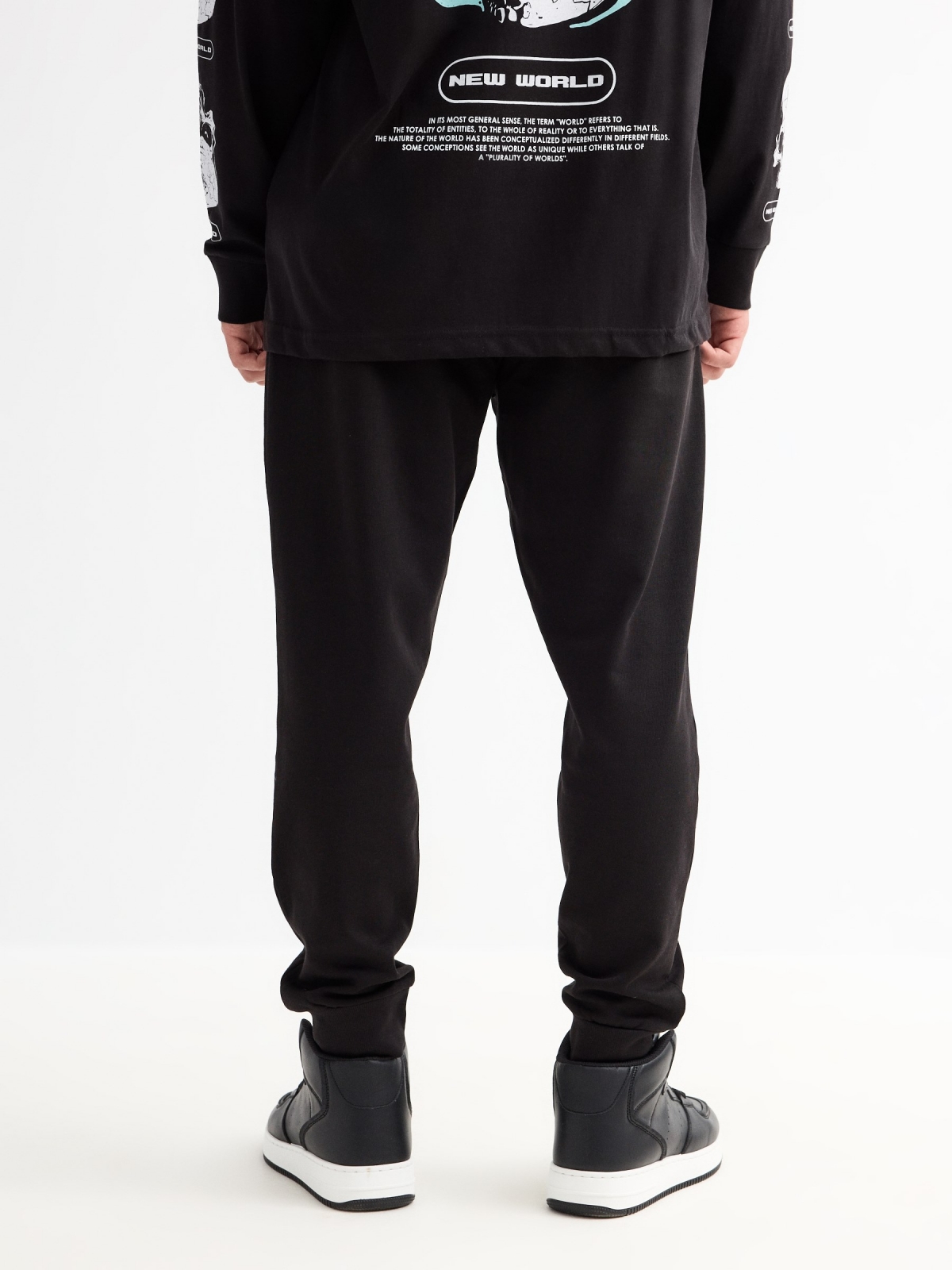 DEDJE jogger pants black middle back view