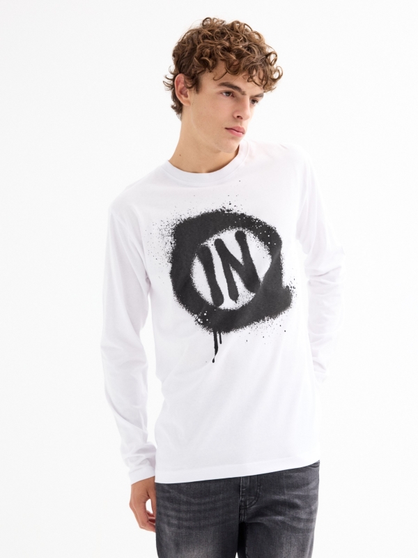 INSIDE graffiti t-shirt white middle front view