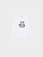 %Pto% Chinese cat T-shirt white