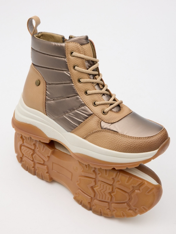 Nylon platform sports boot beige detail view