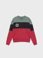 %Pto% Sudadera color block insignia granate