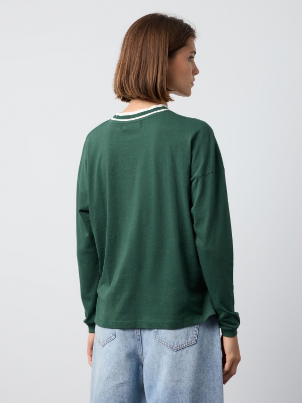 T-shirt oversized Portland verde escuro vista meia traseira