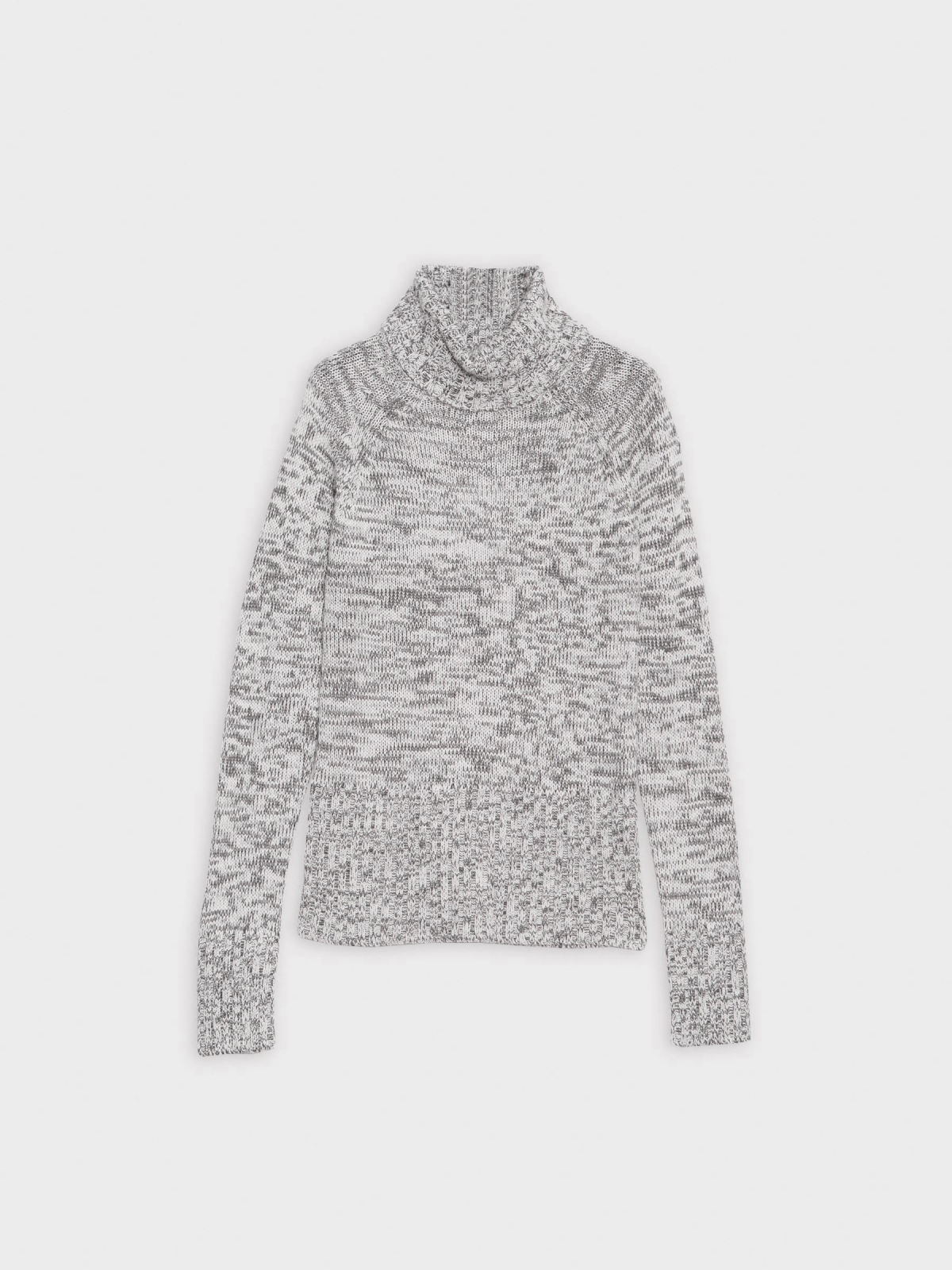  Jersey jaspeado cuello alto gris melange
