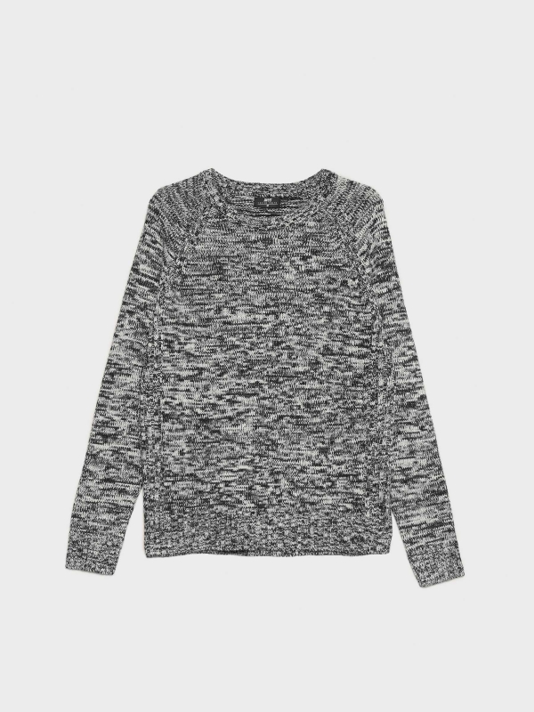  Camisola de malha marmoreada cinza