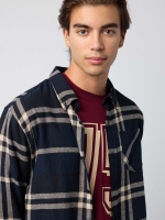 %Pto% Checked flannel shirt blue