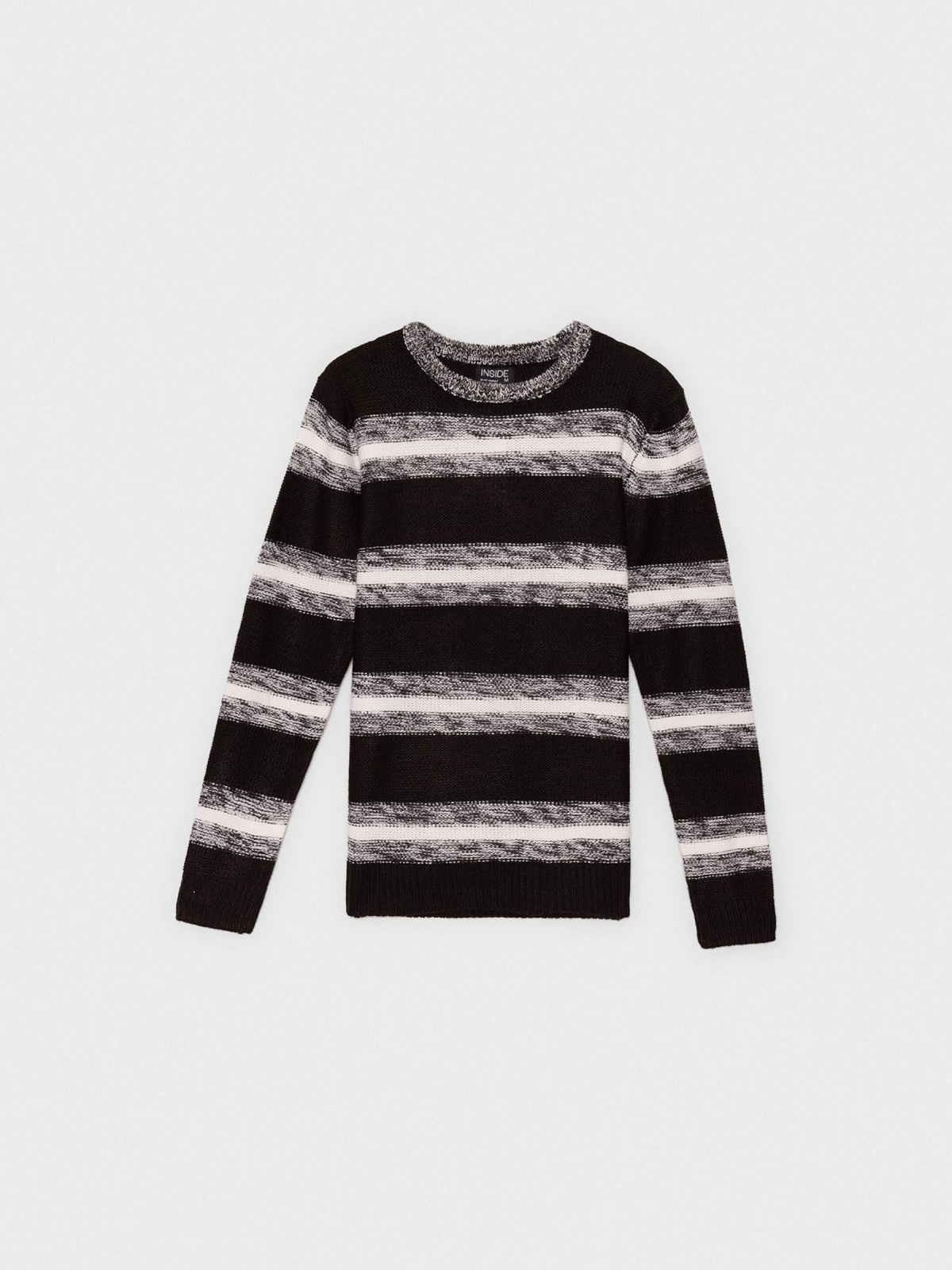 Marbled striped jumper black detail view