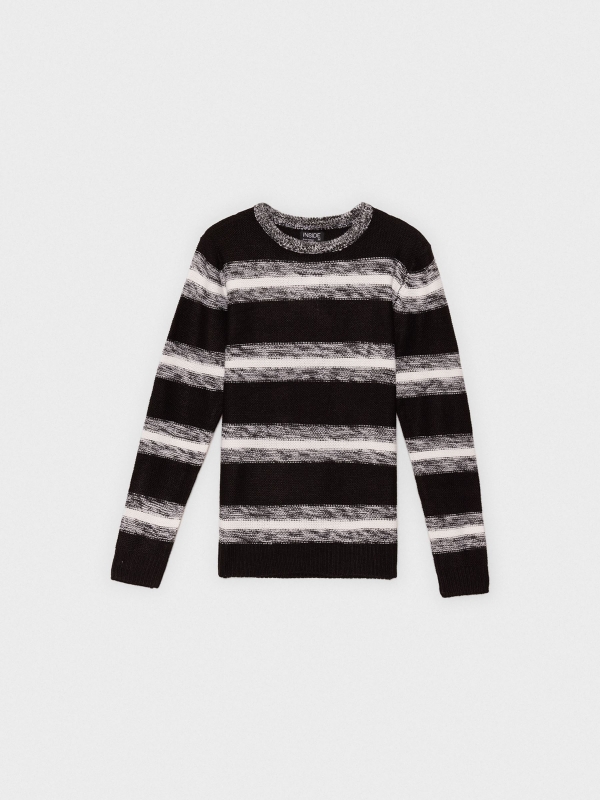 Marbled striped jumper black detail view