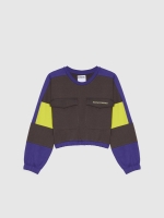 %Pto% Sudadera crop con bolsillos gris oscuro