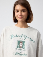 %Pto% Crop sweatshirt Atlanta melange claro