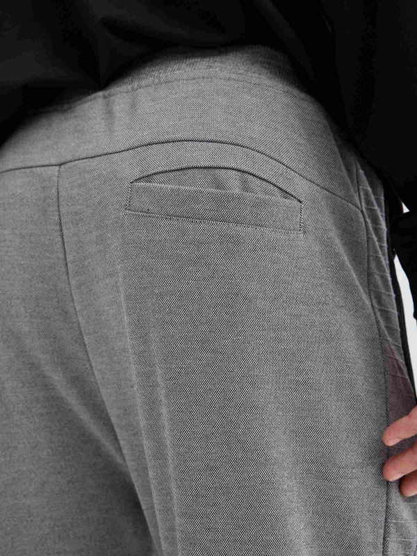 Textured jogger pants light grey detail view