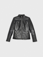 %Pto% Cazadora biker efecto piel negro