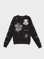 %Pto% Sudadera sin capucha con estampado negro vista frontal