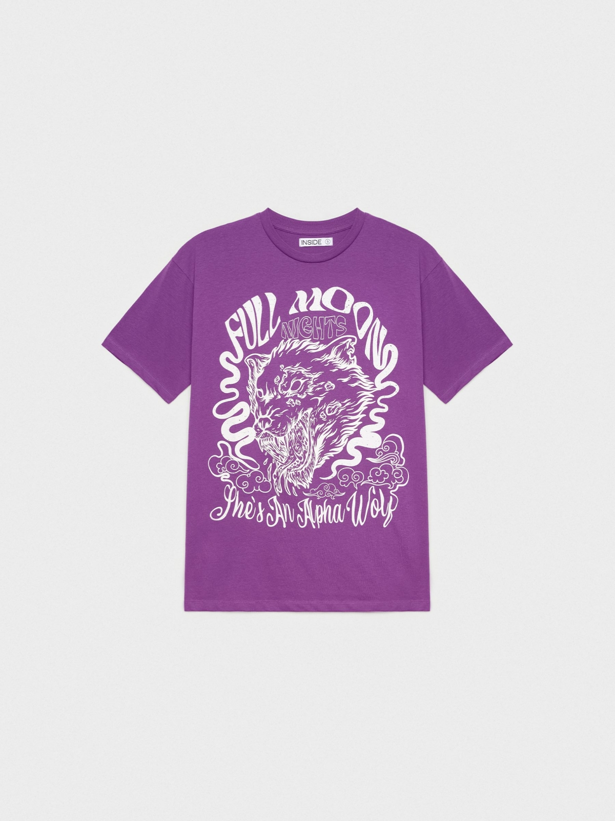  Full Moon print T-shirt aubergine