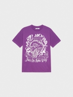 %Pto% Full Moon print T-shirt aubergine
