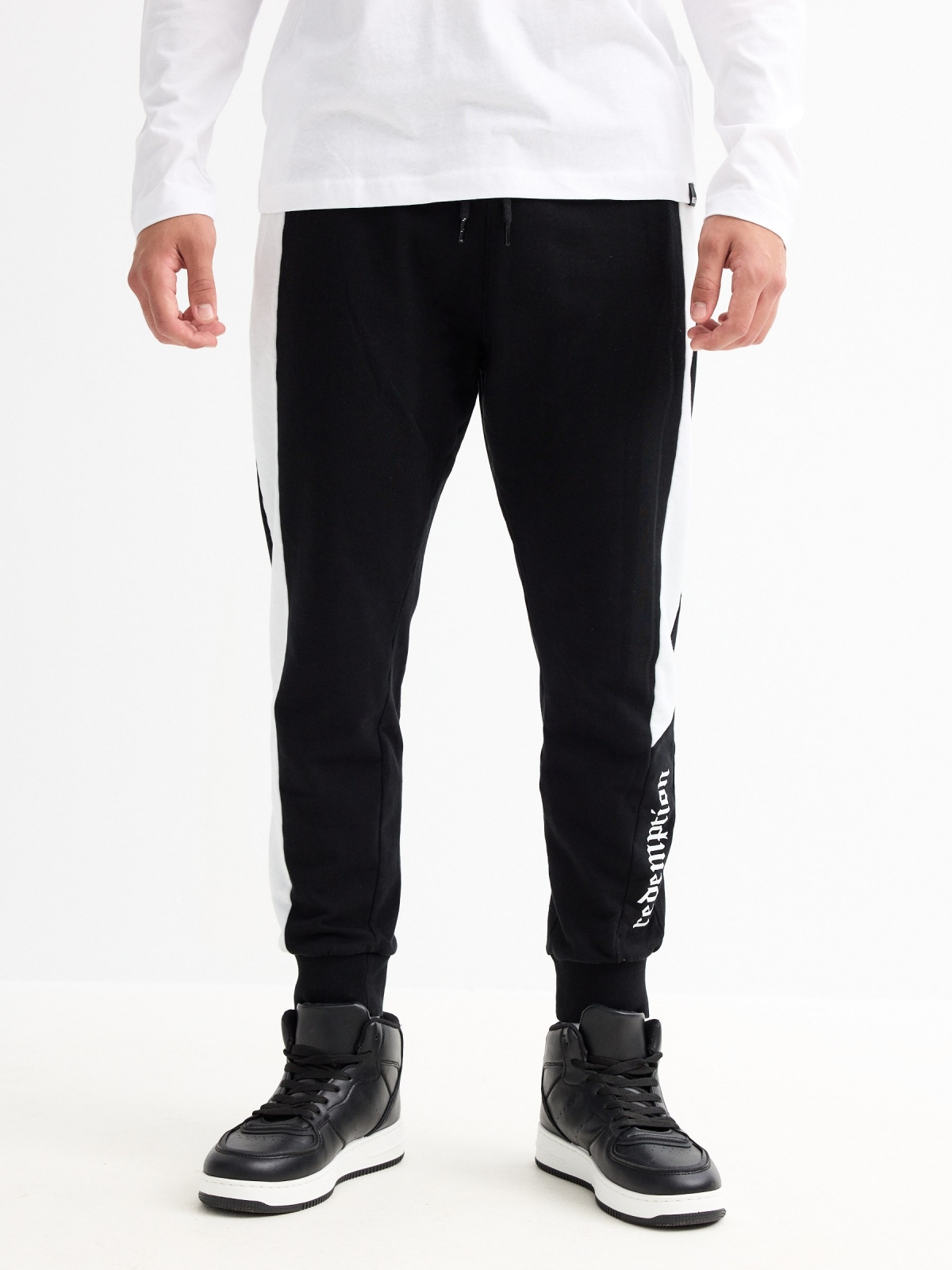 Redemption jogger trousers black middle front view