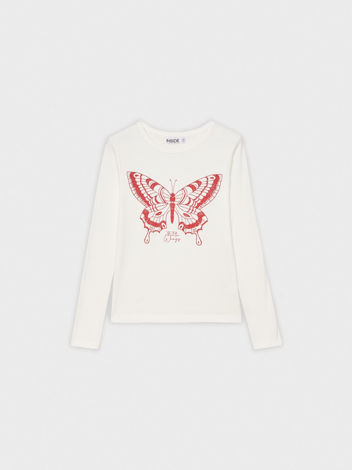  Butterfly print t-shirt off white