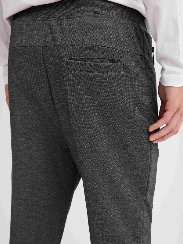 Sporty jogger pants black detail view