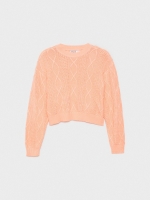%Pto% Eights crop sweater peach front view