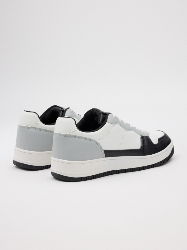 Casual leatherette sneaker 45º back view