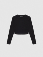%Pto% Camiseta crop espalda abierta negro