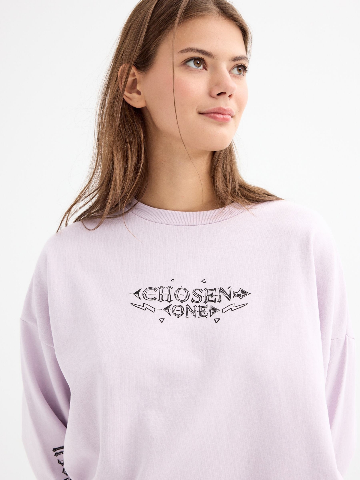  Chosen crop sweatshirt mauve