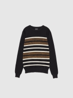 %Pto% Jersey básico de color block negro vista frontal