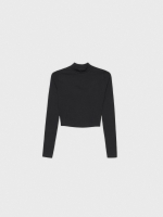 %Pto% Camiseta cuello alto terciopelo negro