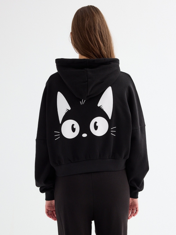 Bad Cats Club Sweatshirt black middle back view