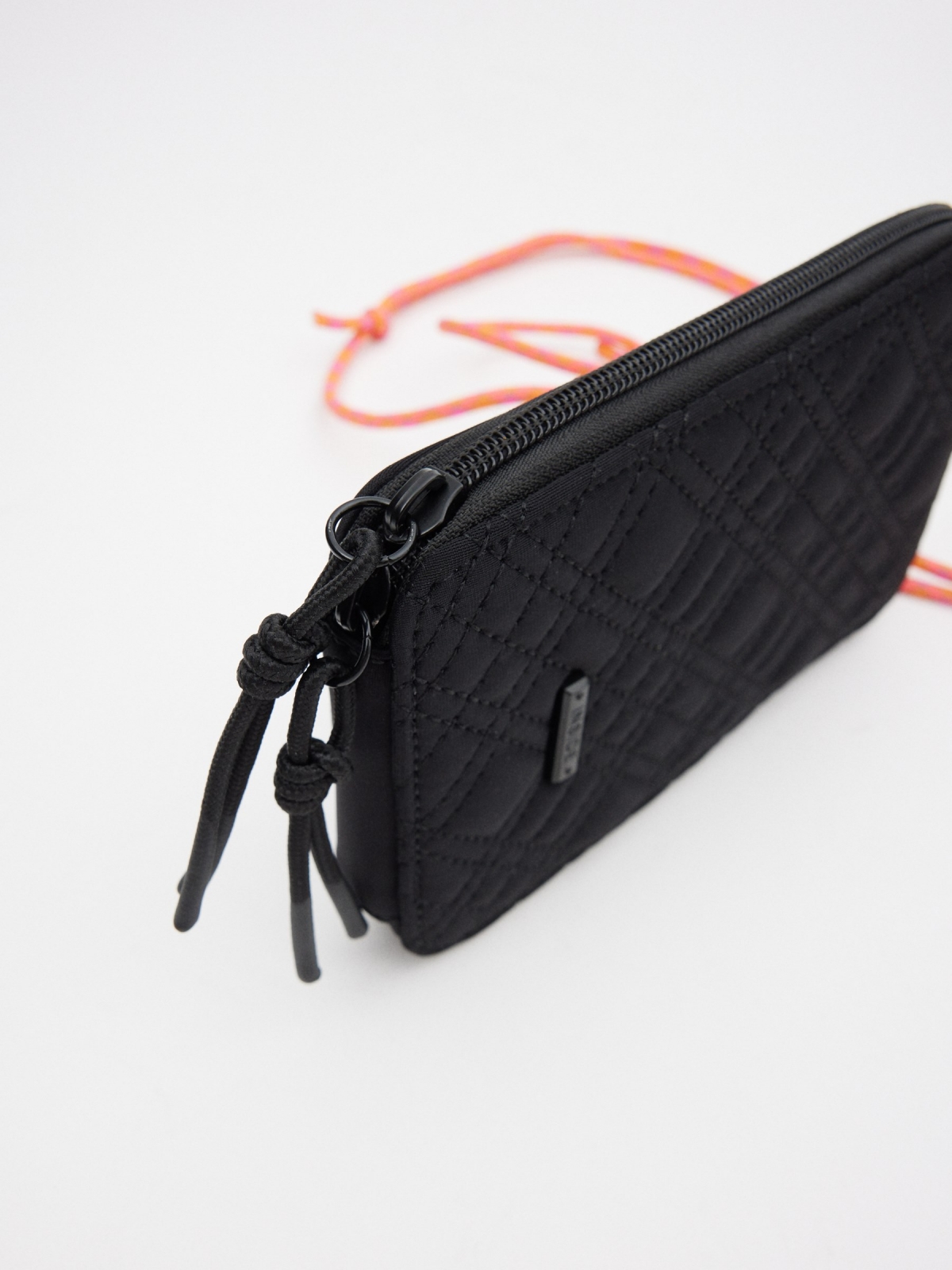 Mini cell phone bag black detail view