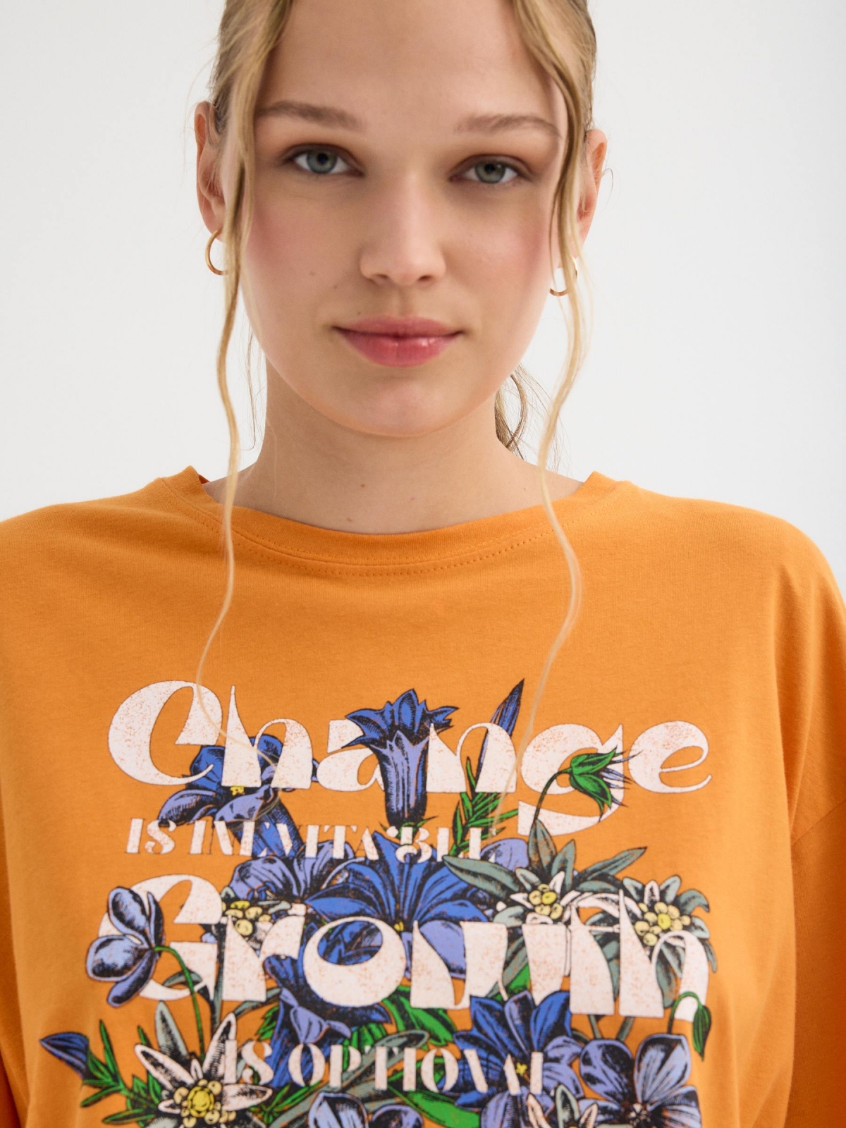  Crop top Change Grown laranja caldera