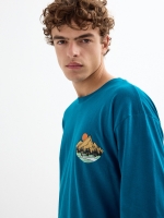 %Pto% Camiseta print Nature turquesa