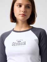 %Pto% T-shirt College Georgia azul marinho