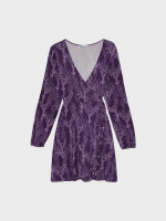 %Pto% Vestido mini print coral morado vista frontal