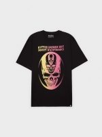 %Pto% T-shirt com caveiras de grandes dimensões preto