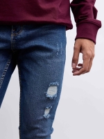 %Pto% Calças de ganga skinny com rasgões azul