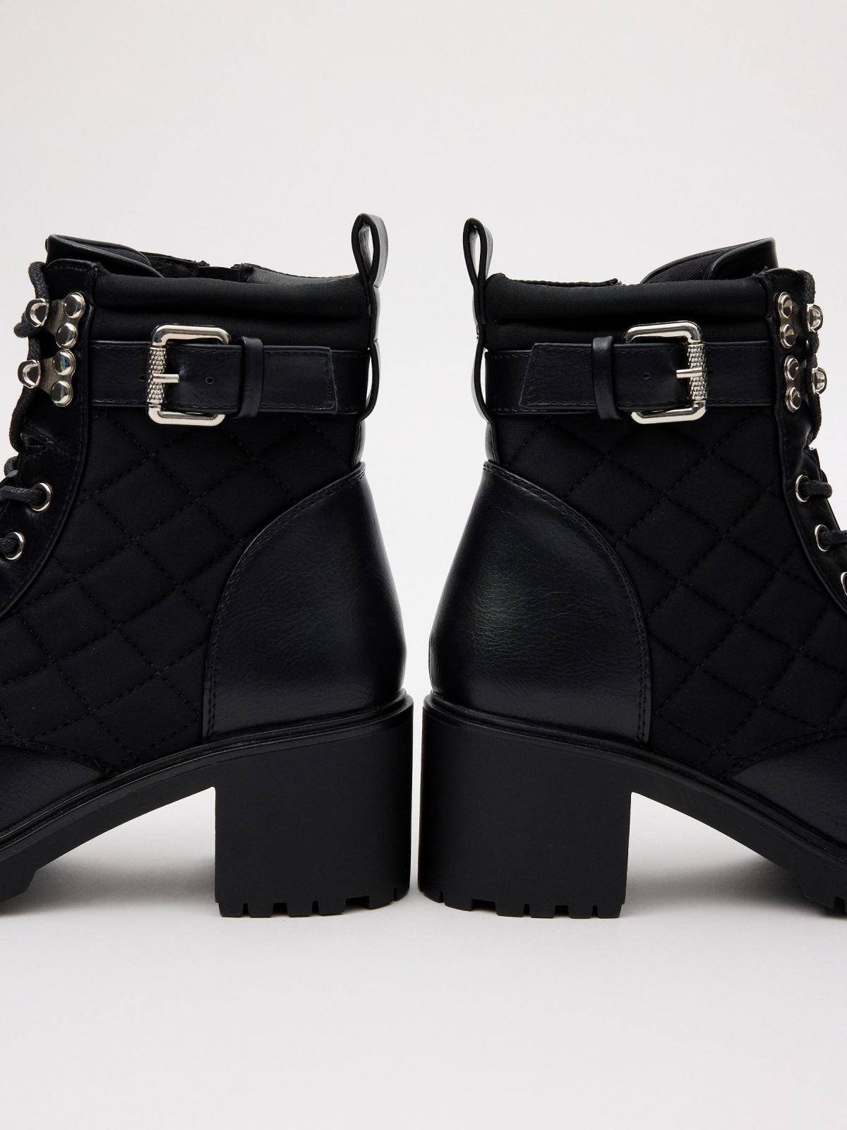 Nylon ankle boots with buckle detail view