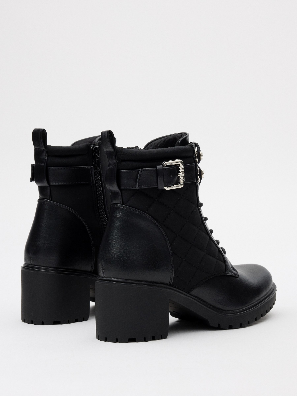 Nylon ankle boots with buckle 45º back view