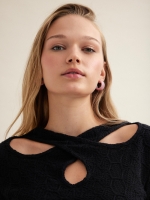 %Pto% Camiseta cut out con textura negro