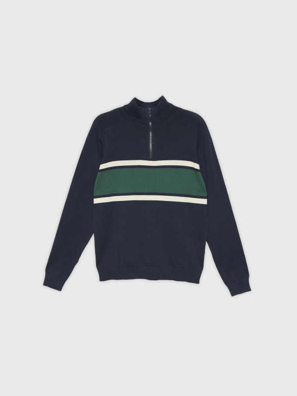  Zipper neck sweater navy