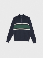 %Pto% Camisola com fecho de correr azul marinho