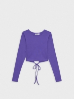 %Pto% Open lace up back t-shirt violet