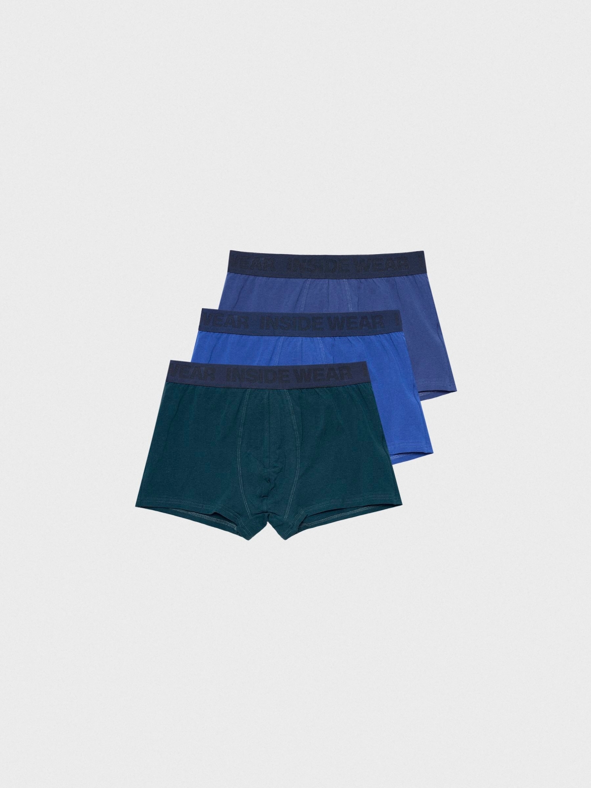 Pack 3 basic blue boxers