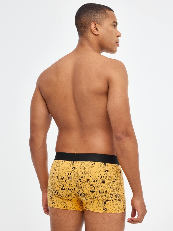 Pack 6 boxers estampados desenhos vista meia traseira