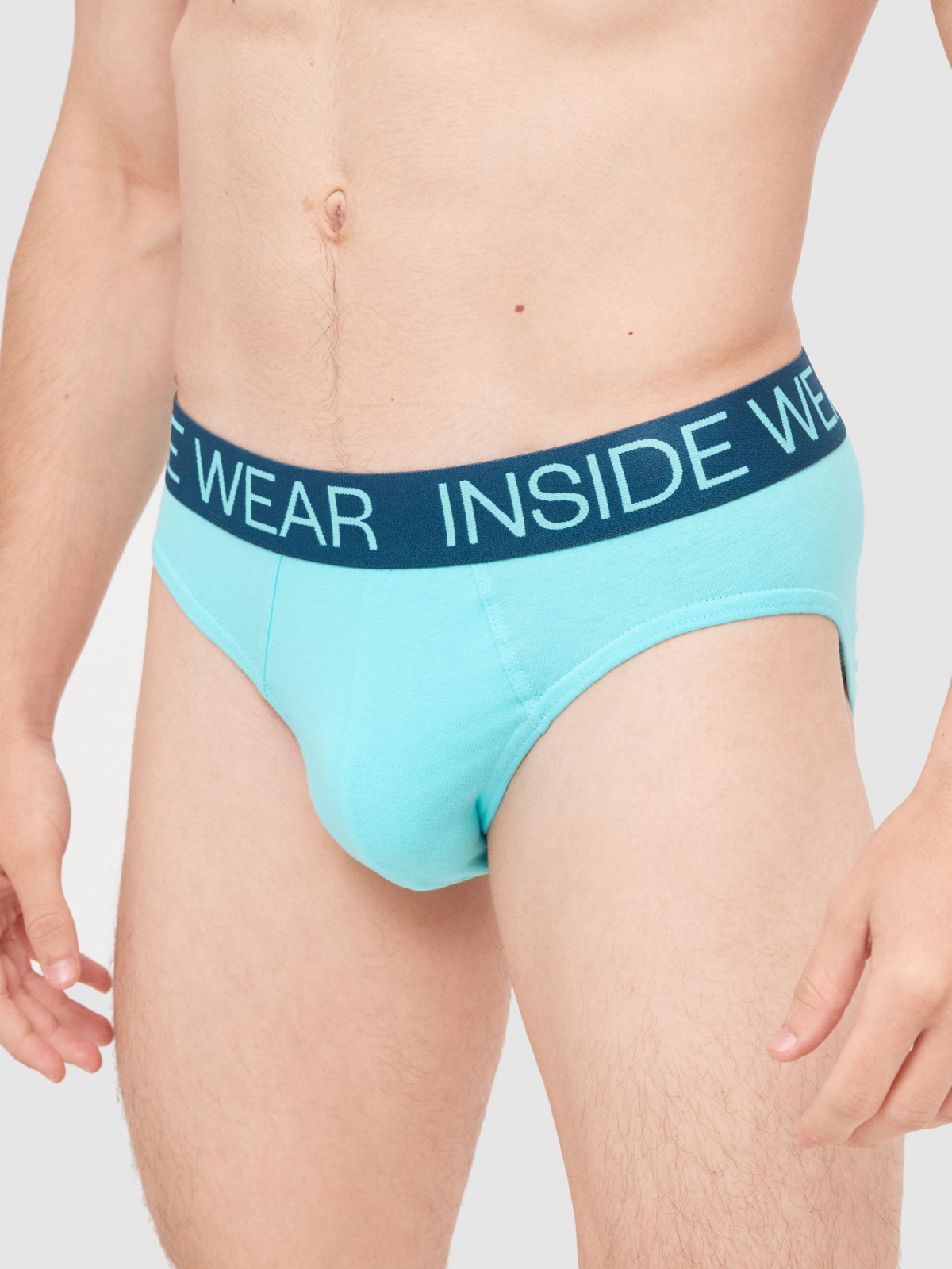 Pack 4 blue briefs multicolor front view