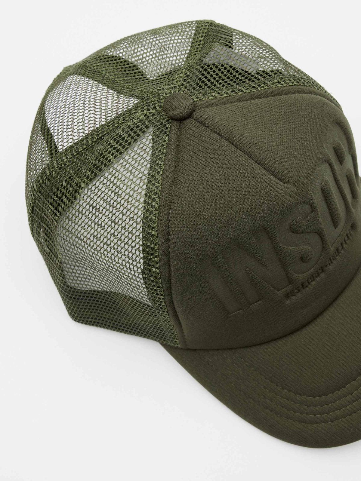 Gorra trucker Inside kaki vista detalle