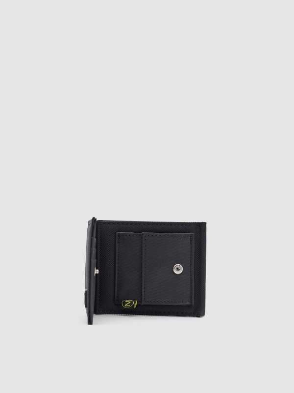 Basic nylon wallet black detail view