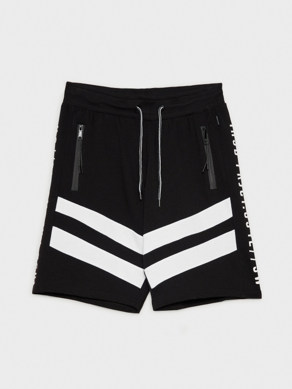  Bermuda jogger con bandas negro